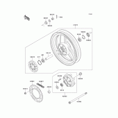 Схема вузла: Ступиця заднього колеса для Kawasaki EX250 ZZR250