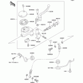 Схема вузла: Передній гальмівний циліндр для Kawasaki VN800 Vulcan 800 Drifter