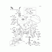 Схема узла: Топливный бак(1/2)(zx1100-d3) для Kawasaki ZX1100 Ninja ZX-11