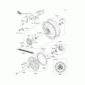 Схема вузла: Ступиця заднього колеса для Kawasaki VN900 Vulcan 900 Custom