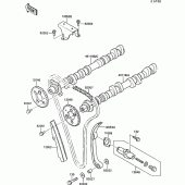 Схема узла: Распредвал & Цепь ГРМ & Натяжитель для Kawasaki ZX1000 ZX-10