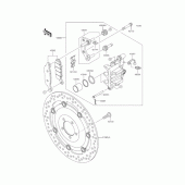 Схема узла: Передний тормоз для Kawasaki BJ250 Estrella