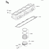 Схема вузла: Циліндр & Поршень для Kawasaki ZR1000 Z1000