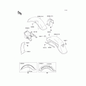 Схема вузла: Fenders(1/4) для Kawasaki VN800 Vulcan 800 Classic