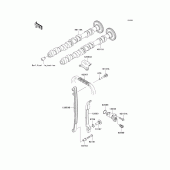 Схема вузла: Розподільний вал & Ланцюг ГРМ & Натягувач для Kawasaki ZR1000 Z1000