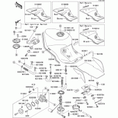 Схема вузла: Паливний бак(1/2)(zx1100-d2) для Kawasaki ZX1100 ZZ-R1100
