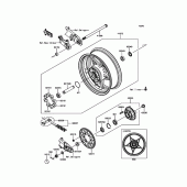 Схема вузла: Ступиця заднього колеса для Kawasaki ZR900 Z900 ABS