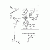 Схема вузла: Передній гальмівний циліндр Kawasaki EX250 ZZR250