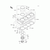 Схема вузла: Циліндр & Поршень для Kawasaki ZX1100 GPZ1100