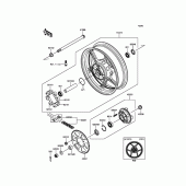 Схема вузла: Ступиця заднього колеса для Kawasaki EX650 ER-6F ABS