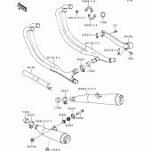 Схема вузла: Вихлопна система (1/2) для Kawasaki ZR1100 Zephyr 1100
