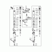 Схема вузла: Вилка передньої осі для Kawasaki ZR1200 ZRX1200S