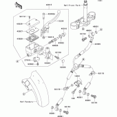 Схема вузла: Передній гальмівний циліндр для Kawasaki VN1600 VN1600 Mean Streak