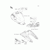Схема узла: Информационные наклейки (dbf/dcf) для Kawasaki KLE650 Versys 650 ABS