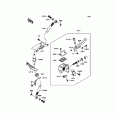 Схема вузла: Передній гальмівний циліндр Kawasaki KL650 KLR650