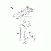 Схема узла: Распредвал & Цепь ГРМ & Натяжитель для Kawasaki ZR750 Z750