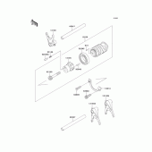 Схема вузла: Копірний вал & Вилки для Kawasaki EJ650 W650