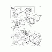 Схема вузла: Left engine cover(s) для Kawasaki VN1500 Vulcan 1500 Nomad Fi