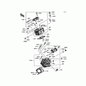 Схема узла: Головка цилиндра для Kawasaki VN900 Vulcan 900 Classic