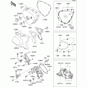 Схема вузла: Left engine cover(s) для Kawasaki EJ650 W650