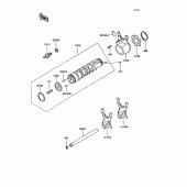 Схема вузла: Gear change drum/shift fork(s) для Kawasaki ZX400 Z400FII