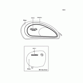Схема вузла: Наклейки (Ebony; BJ250-D7) для Kawasaki BJ250 Estrella Custom