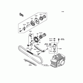 Схема вузла: Розподільний вал & Ланцюг ГРМ & Натягувач для Kawasaki KLX110 KLX110