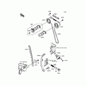 Схема узла: Распредвал & Цепь ГРМ & Натяжитель для Kawasaki KLX250 KLX250