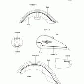 Схема вузла: Decals(red/gray) для Kawasaki VN1500 VN1500 Classic