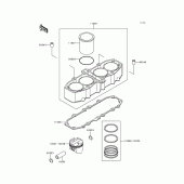 Схема узла: Цилиндр & Поршень для Kawasaki ZX600 Ninja ZX-6
