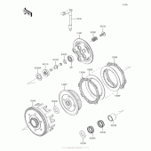 Схема узла: Сцепление для Kawasaki KX100