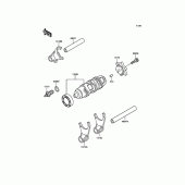 Схема вузла: Копірний вал\Вилки для Kawasaki BJ250