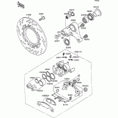 Схема вузла: Задній гальмівний супорт для Kawasaki ZX1100 ZZ-R1100