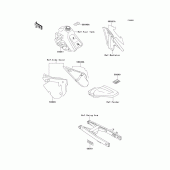 Схема вузла: Інформаційні наклейки (kx100-b5) для Kawasaki KX100