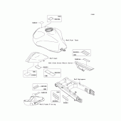 Схема вузла: Інформаційні наклейки для Kawasaki ZR1000 Z1000