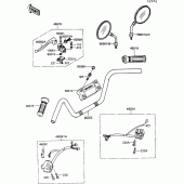 Схема вузла: Кермо & Пульт управління рульовим для Kawasaki VN750 VN750 Twin