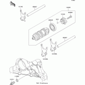 Схема вузла: Gear change drum/shift fork(s) для Kawasaki ZX636 Ninja ZX-6R
