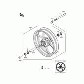 Схема вузла: Ступиця переднього колеса для Kawasaki EX650 ER-6F