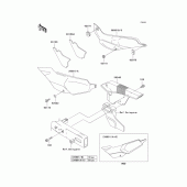 Схема вузла: Задні бічні обтічники & Захист ланцюга для Kawasaki KLE500