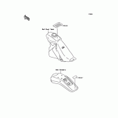 Схема вузла: Інформаційні наклейки для Kawasaki KLX250 KLX250