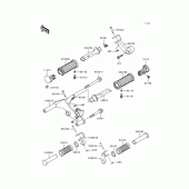 Схема узла: Подножки для Kawasaki EN500 Vulcan 500 LTD