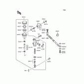 Схема вузла: Задній гальмівний циліндр для Kawasaki BJ250 Estrella RS