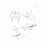 Схема вузла: Наклейки (Blue; e11; cn) для Kawasaki ZX600 Ninja ZX-6