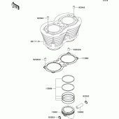Схема вузла: Циліндр & Поршень для Kawasaki EJ800 W800