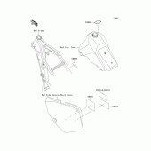 Схема вузла: Інформаційні наклейки для Kawasaki KLX650 KLX650