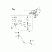 Схема вузла: Задній гальмівний циліндр Kawasaki ZR800 Z800