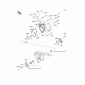 Схема узла: Водяной насос для Kawasaki KX250/ KX252 KX250F