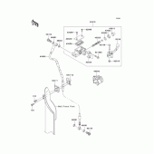 Схема узла: Передний тормозной цилиндр для Kawasaki KX250/ KX252 KX250F
