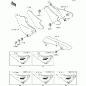 Схема вузла: Side covers/chain cover(1/2) для Kawasaki ZR1100 Zephyr 1100