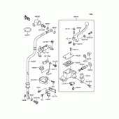 Схема вузла: Передній гальмівний циліндр для Kawasaki KL250 KL250 Super Sherpa